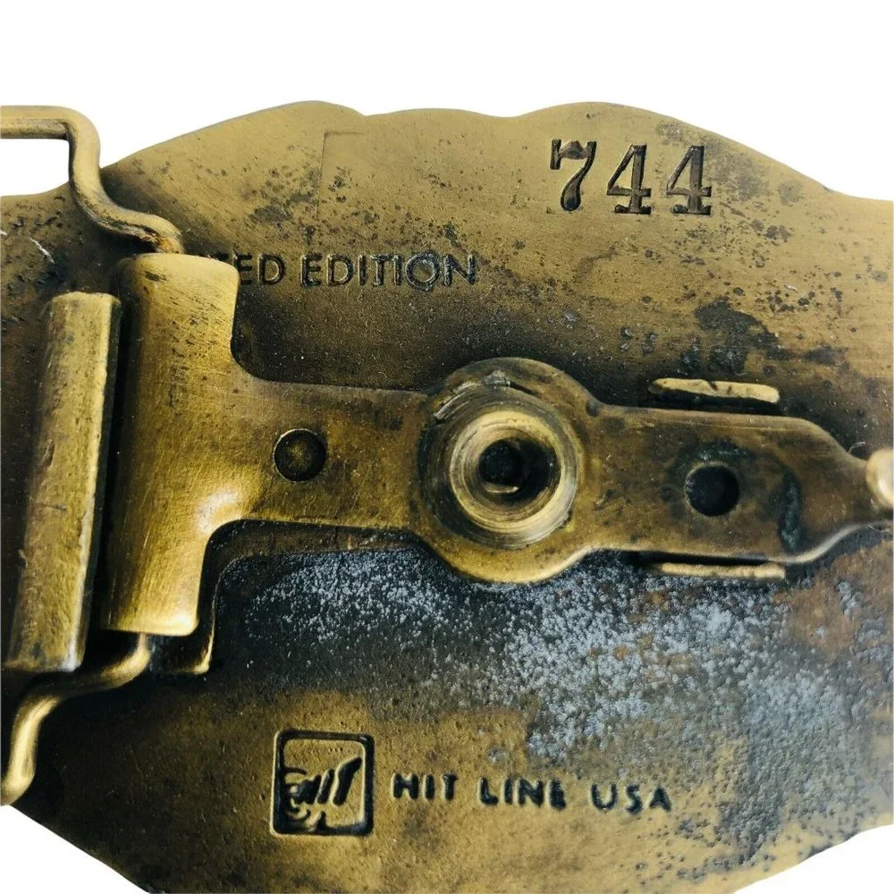 Hit Line Brass Belt Buckle Delta Centennial 1882 - 1982 Limited ED Covered Wagon